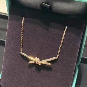 Tiffany & Co. Knot Diamond Pendant Necklace